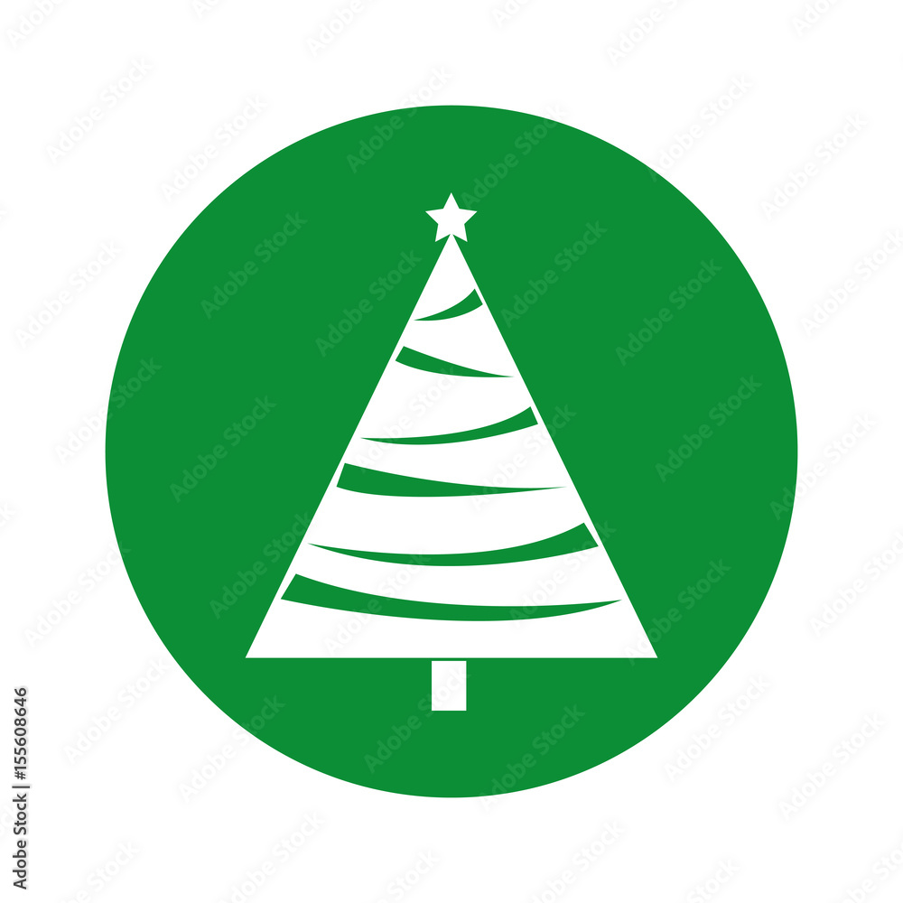 christmas tree decorative icon vector illustration design