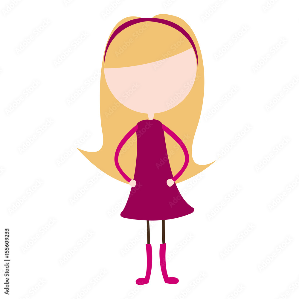 young girl avatar character vector illustration design