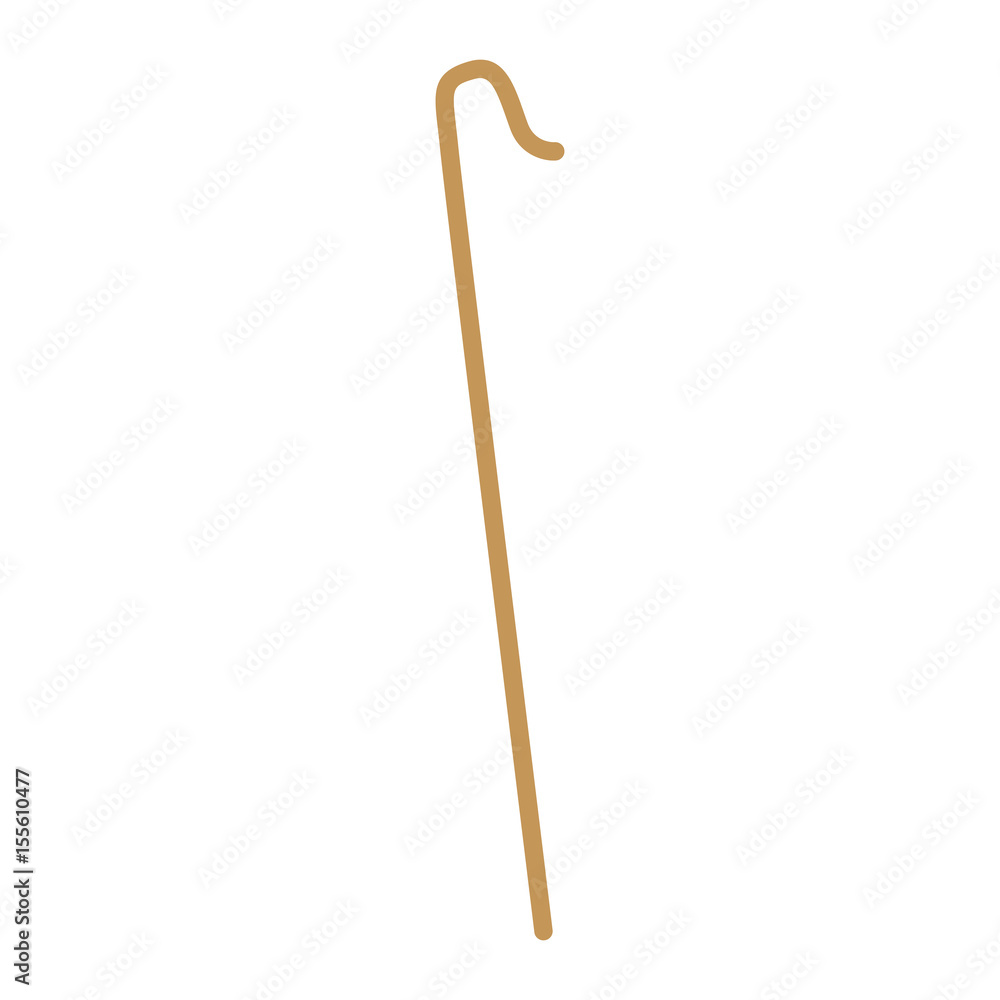 Vecteur Stock cane wooden hook tool of shepherd vector illustration | Adobe  Stock