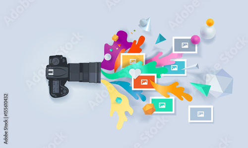 Creative concept banner. Vector illustration for photography, portfolio, gallery, photo editor, apps.