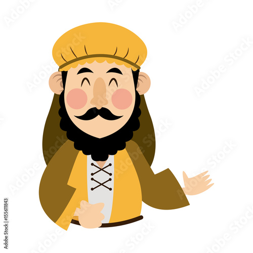 cartoon joseph man father christianity vector illustration
