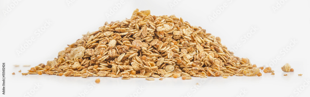 Granola cereal isolated on white backgroung Granola cereal isolated on white backgroung