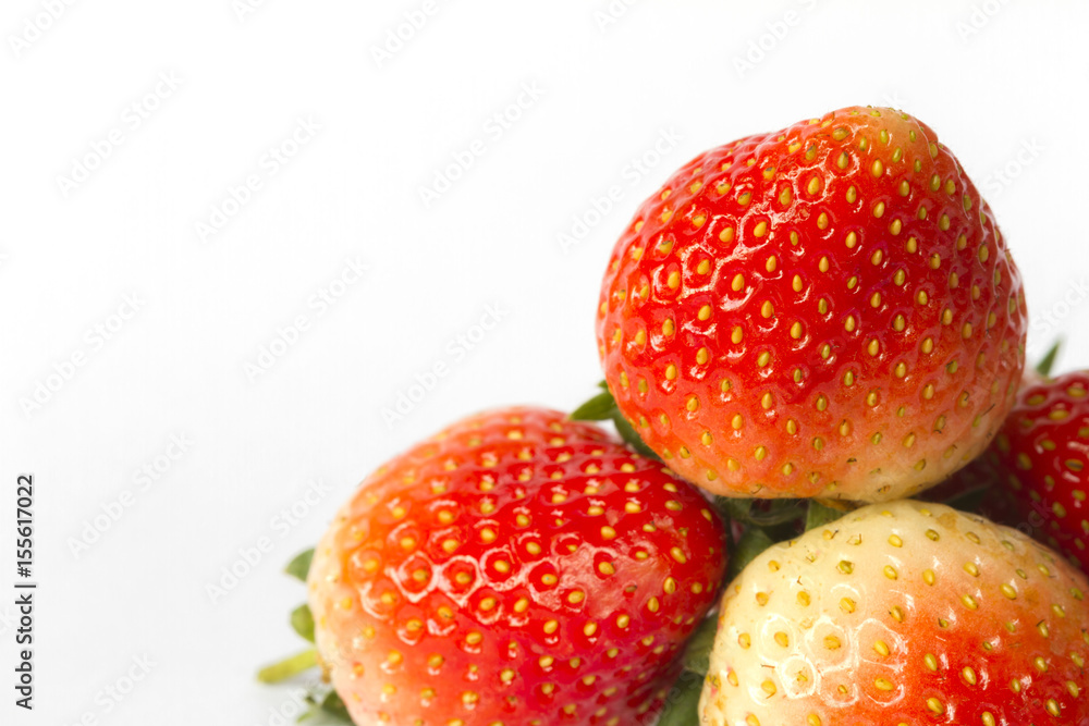 Red Ripe Strawberries Isolated On White Background. Red Ripe Strawberries Isolated On White Background.
