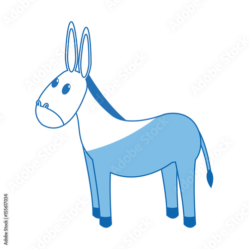 donkey manger animal character christmas vector illustration