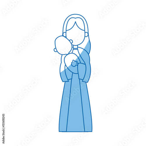 virgin mary holding baby jesus catholic image vector illustration