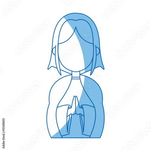 saint virgin mary holy religious image cartoon vector illustration