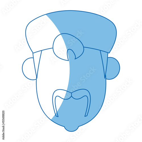 silgouette man with turban mustache nativity vector illustration