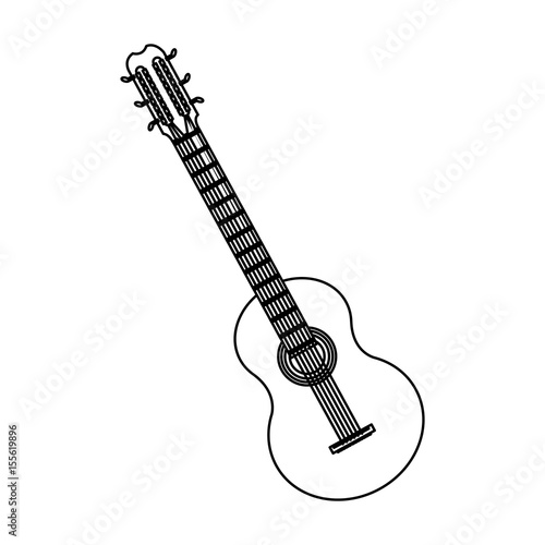 guitar instrument brazil music melody image vector illustration
