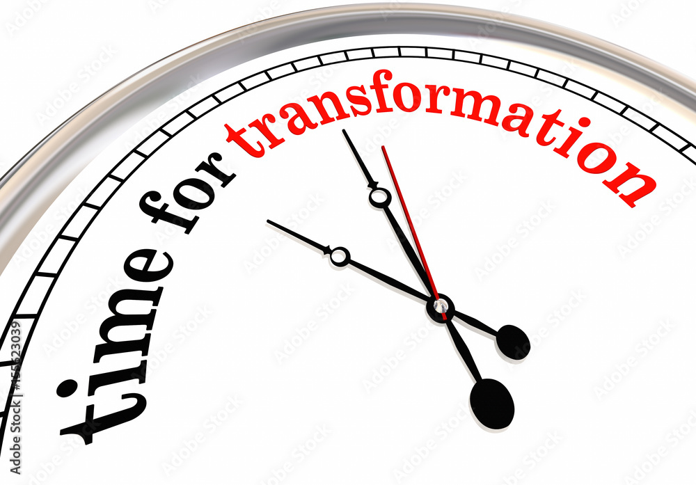 Time for Transformation Evolution Change Clock 3d Illustration Stock