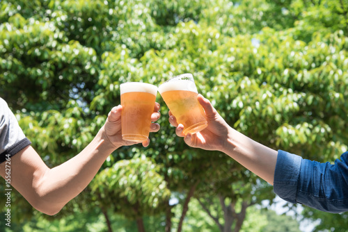 Foto ビールで乾杯