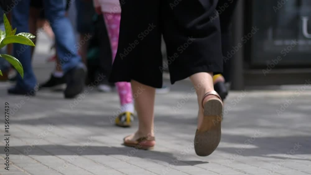 Slow motion feet walking Slow motion feet walking