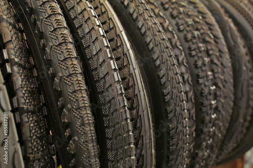 Bicycle tires, closeup