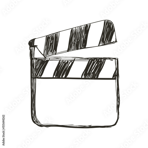 clapper board action video filmstrips, vector illustration