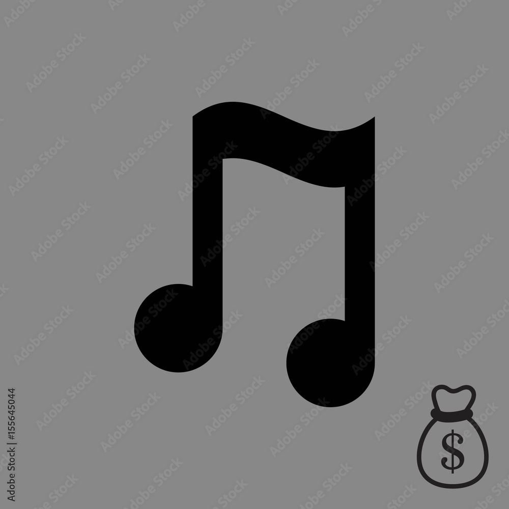 Music note icon stock vector illustration flat design Music note icon stock vector illustration flat design