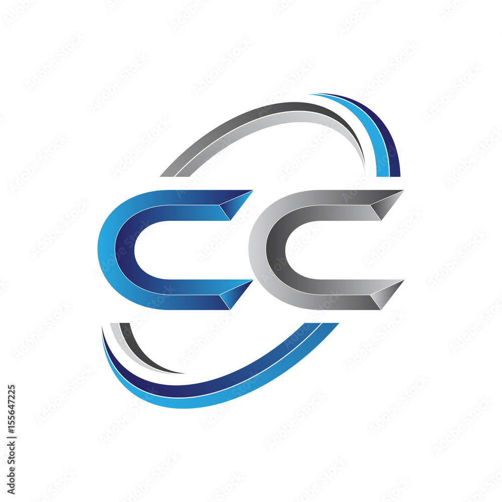 Simple initial letter logo modern swoosh CC Simple initial letter logo modern swoosh CC