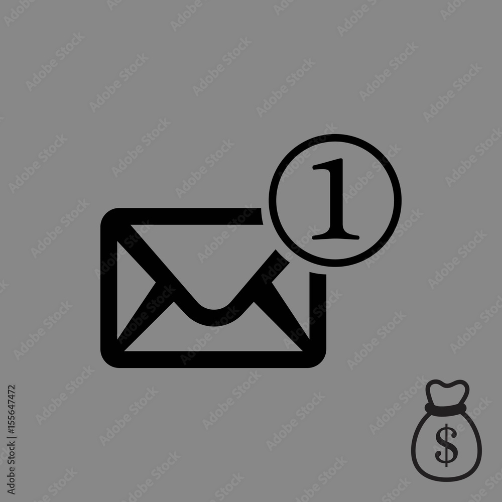 Envelope Mail icon, vector illustration. Flat design style Envelope Mail icon, vector illustration. Flat design style