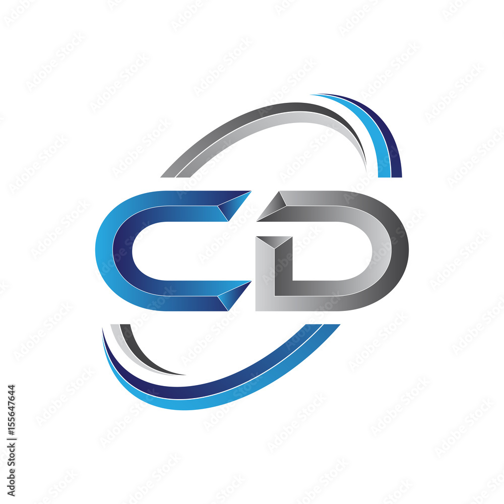 Simple initial letter logo modern swoosh CD Simple initial letter logo modern swoosh CD