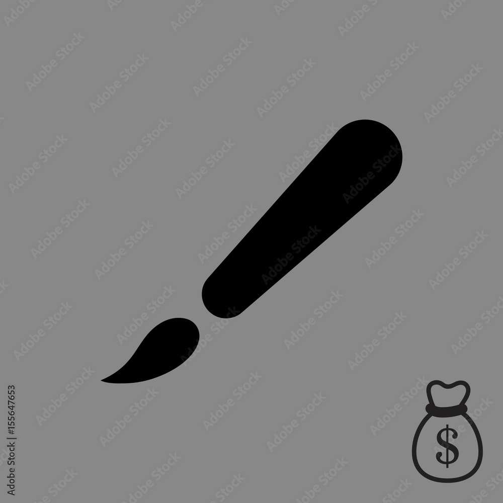 brush icon stock vector illustration flat design brush icon stock vector illustration flat design