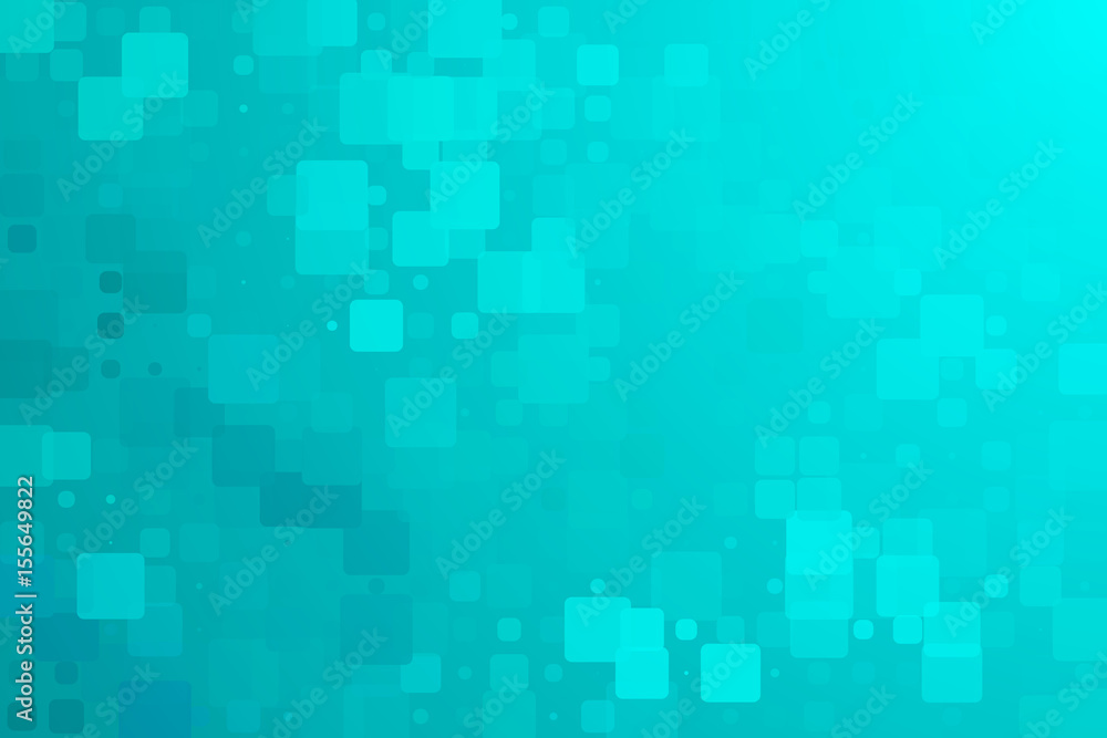 Turquoise green glowing various tiles background