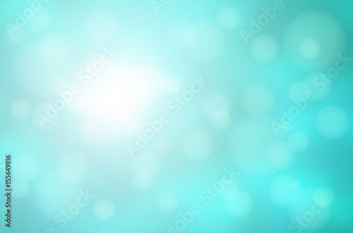 Turquoise green abstract with bokeh lights blurred background