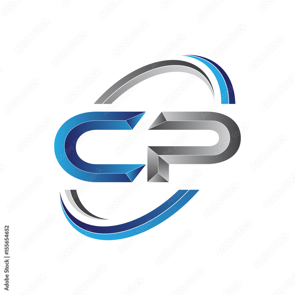 Simple initial letter logo modern swoosh CP Simple initial letter logo modern swoosh CP