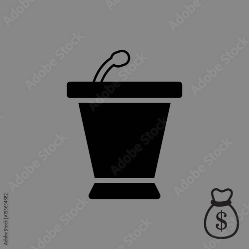 lectern with microphone icon stock vector illustration flat design