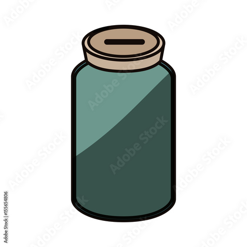 glass bottle to save cash money, vector illustration