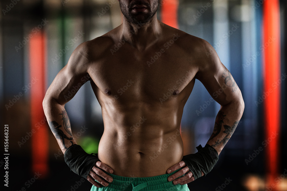 Physique of a man with muscles Physique of a man with muscles