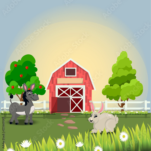 happy and cheerful farm animals © lacrimastella