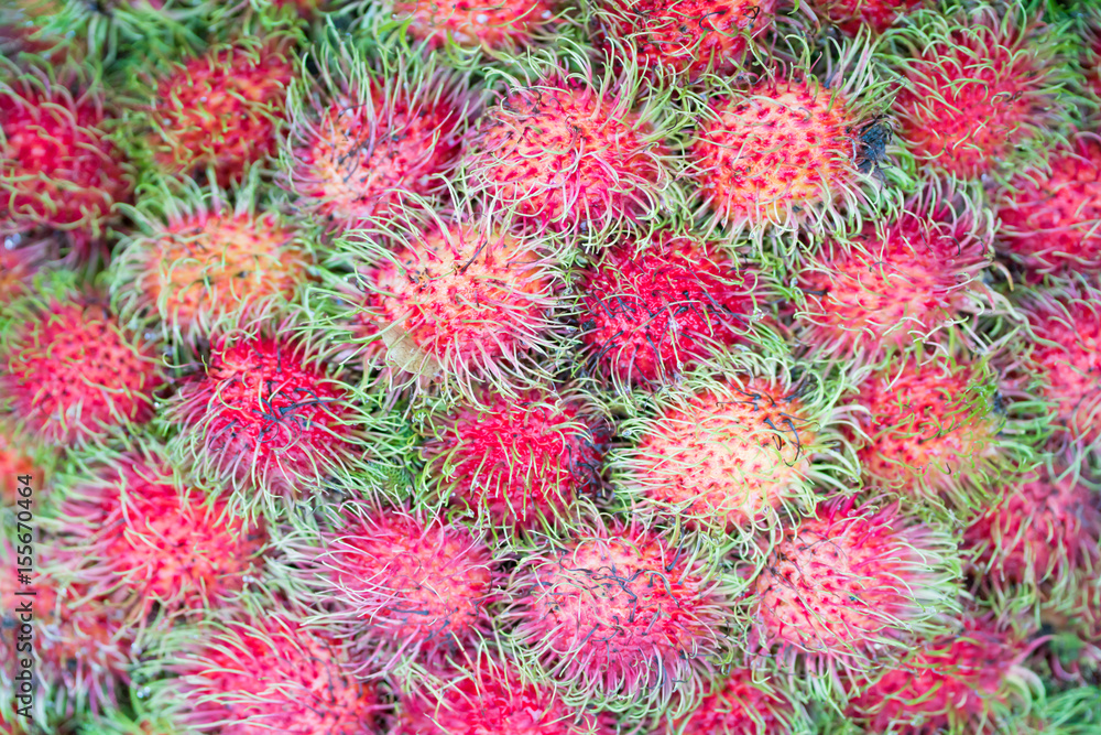 rambutan background on stall