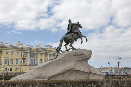 Saint Petersburg, Russia,may 04, 2017:Monument to the Emperor Peter the Great 