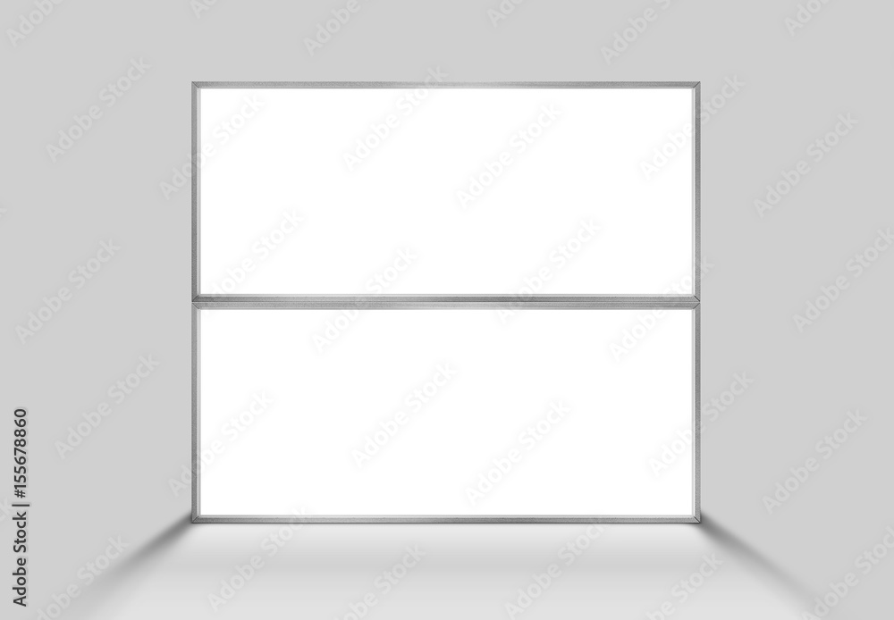 Two lightbox on Gray 3d rendering Two lightbox on Gray 3d rendering