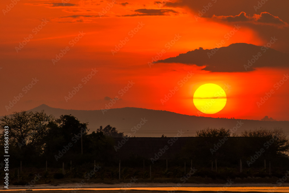 Rural view of sunset