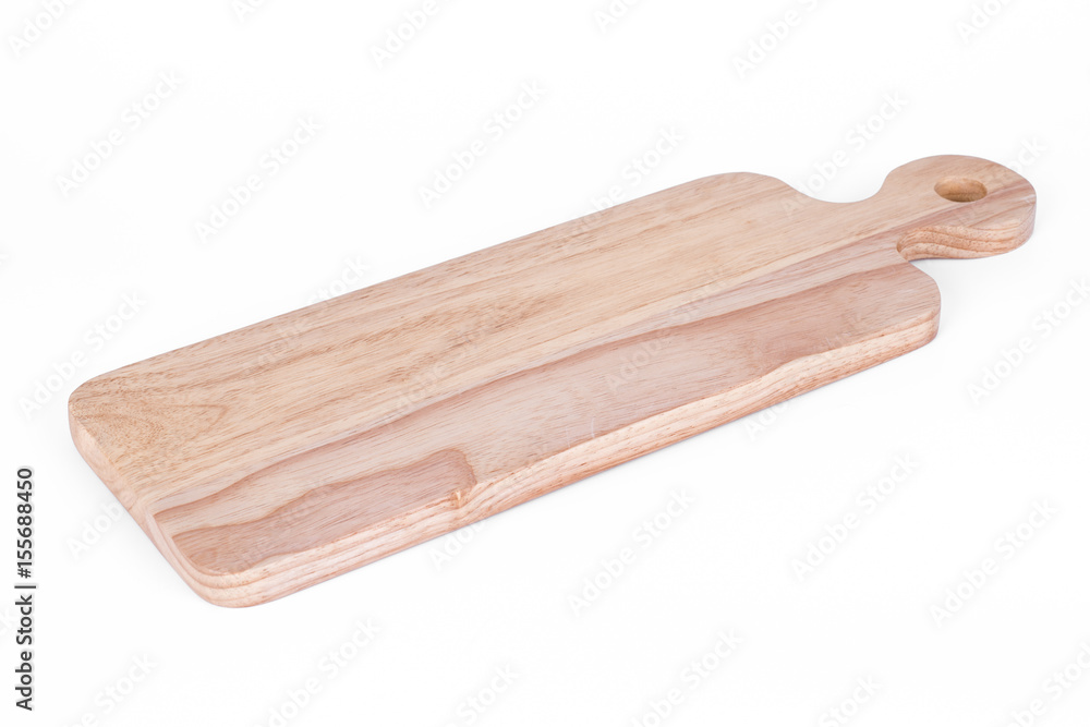 Wooden tray on a white background.