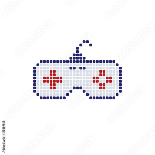 joystick game console dot logo logotype vector