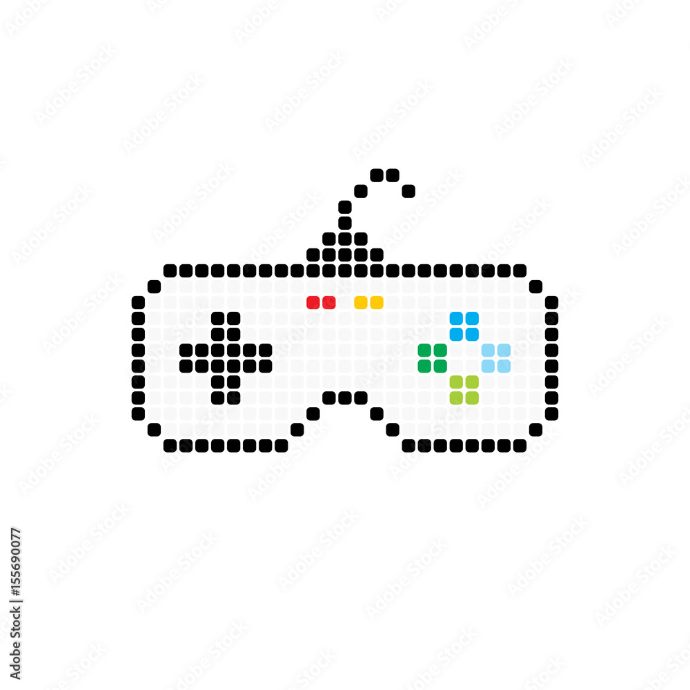 joystick game console dot logo logotype vector