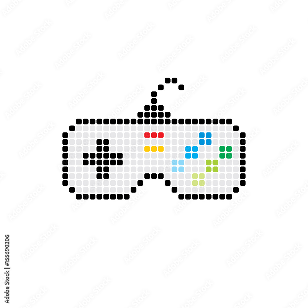 joystick game console dot logo logotype vector