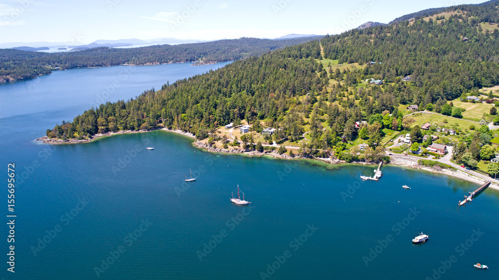 Orcas Island Aerial View - San Juan Islands Washington USA
