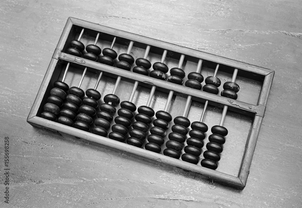 Chinese ABACUS old antique calculator retro finance education ,tool work business accounting, Black and white style Chinese ABACUS old antique calculator retro finance education ,tool work business accounting, Black and white style