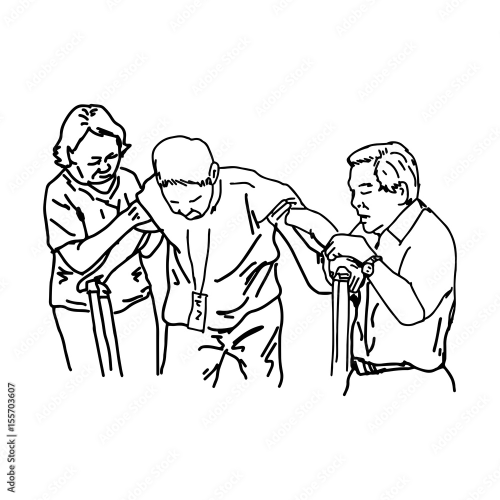 One line drawing of people help the others. Young man helping the other man  who have fallen show solidarity gesture. Humanitarian day. Mutual support  concept. Minimal style vector illustrations 1946807 Vector Art