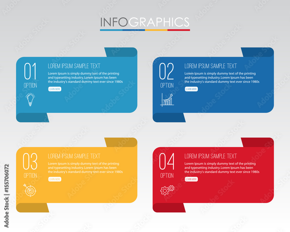 Modern Info-graphic Template for Business with four steps multi-Color design, labels design, Vector info-graphic element, Flat style vector illustration. Modern Info-graphic Template for Business with four steps multi-Color design, labels design, Vector info-graphic element, Flat style vector illustration.