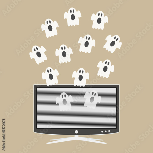 Ghosts fly out of the TV screen