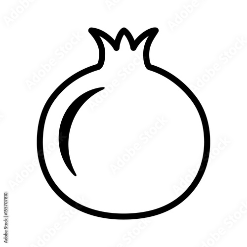 Pomegranate fruit line art vector icon for food apps and websites