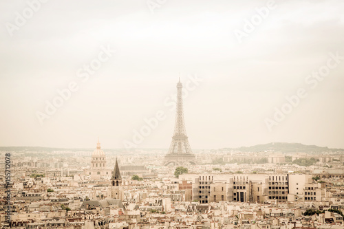 Fototapeta Naklejka Na Ścianę i Meble -  View on Eiffel Tower, Paris, France