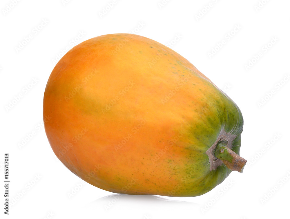 fresh ripe papaya isolated on white background