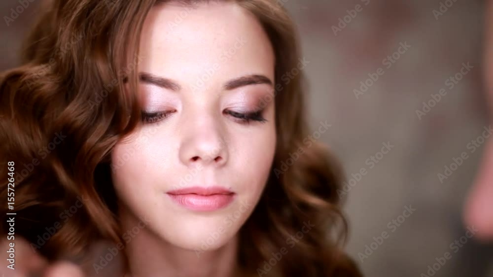 portrait of young beautiful woman with jewelry and curls. Blonde girl with long wavy hair. Perfect make-up. Beauty style woman. portrait of young beautiful woman with jewelry and curls. Blonde girl with long wavy hair. Perfect make-up. Beauty style woman.