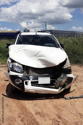 Accident damaged car © sahachat