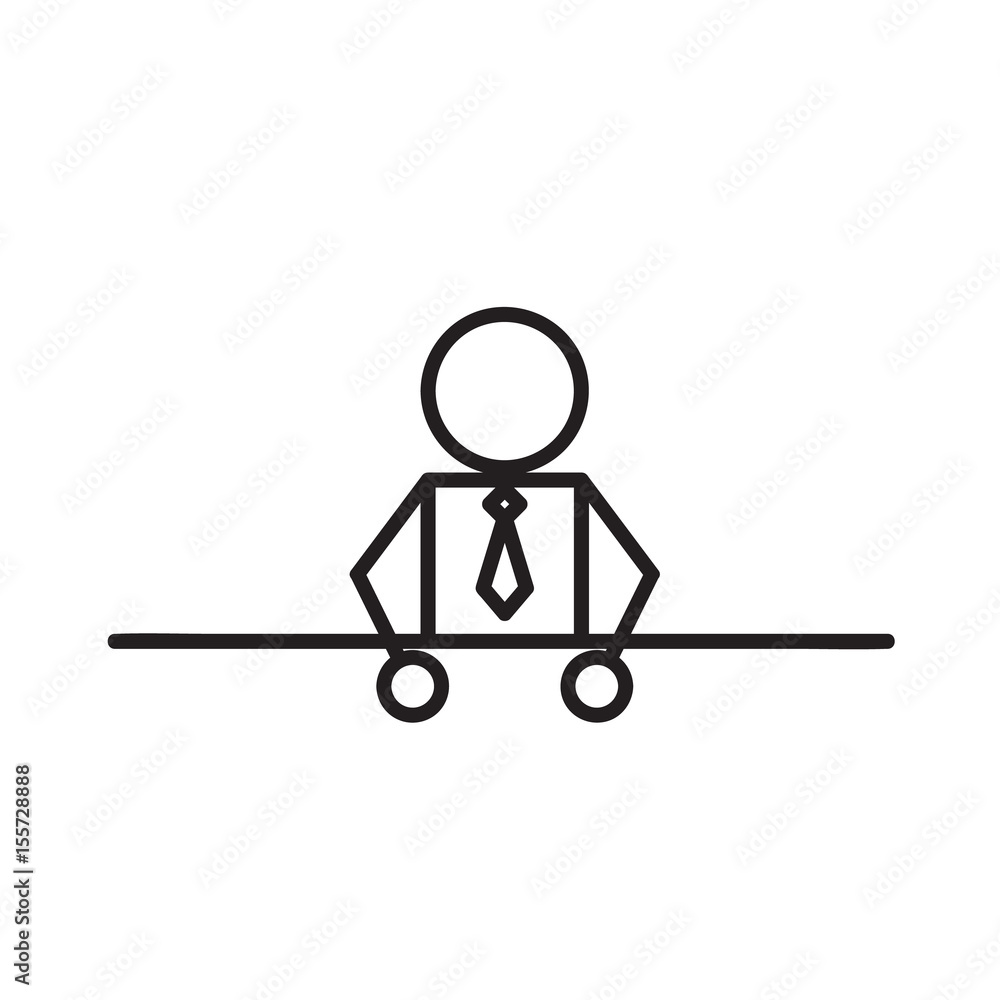 Businessman at the table, icon, vector illustration eps10 .minimal style Businessman at the table, icon, vector illustration eps10 .minimal style