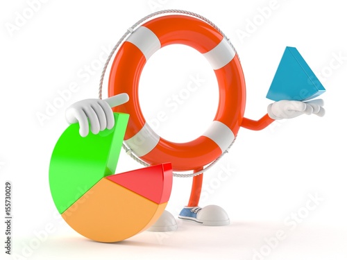Life buoy character with pie chart © Talaj