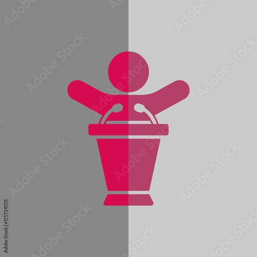 lectern with microphone icon stock vector illustration flat design